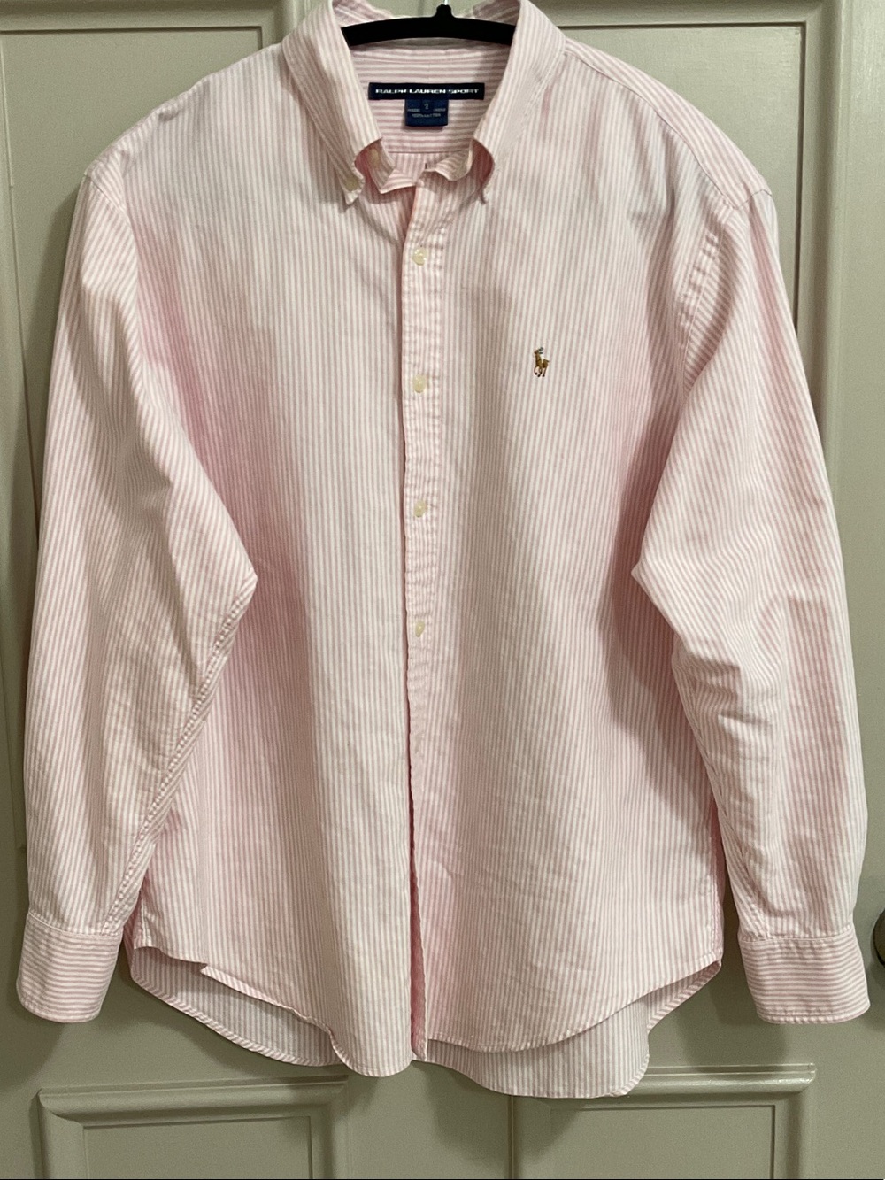 Ralph Lauren Pink and White Stripe Button-Down women’s size 12